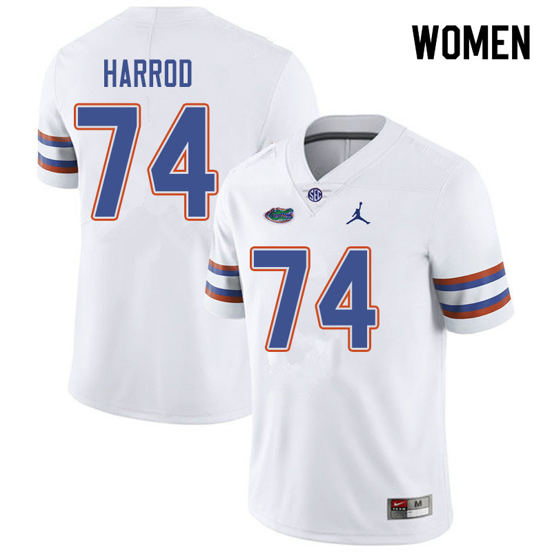 Jordan Brand Women #74 Will Harrod Florida Gators College Football Jerseys Sale-White